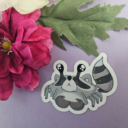 Crabracoon Sticker (crab + racoon)