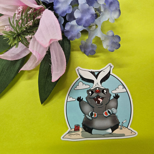 Stinkmaid Sticker (skunk +mermaid)