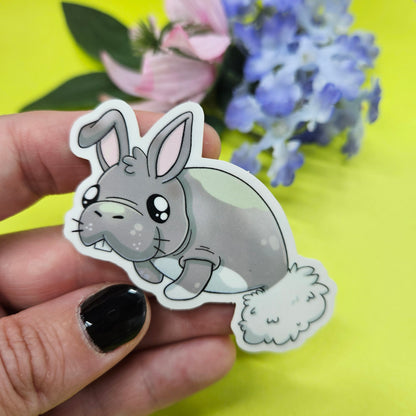 Manbun Sticker (manatee + bunny)