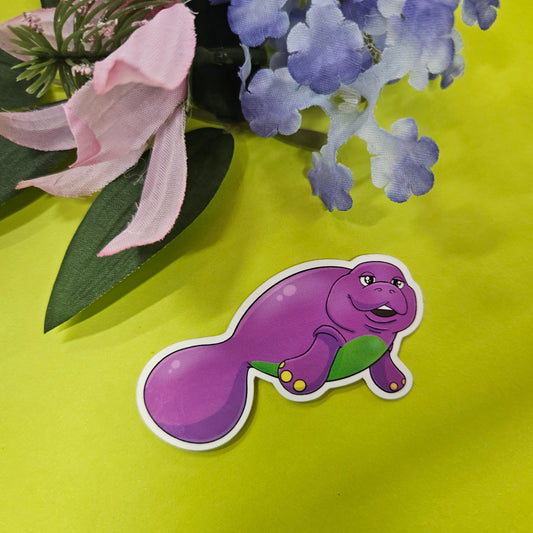 Barnatee Sticker (manatee + barney)