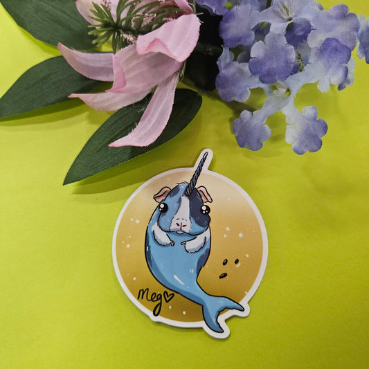 Guineawhal Sticker (guinea pig + gnarwhal)
