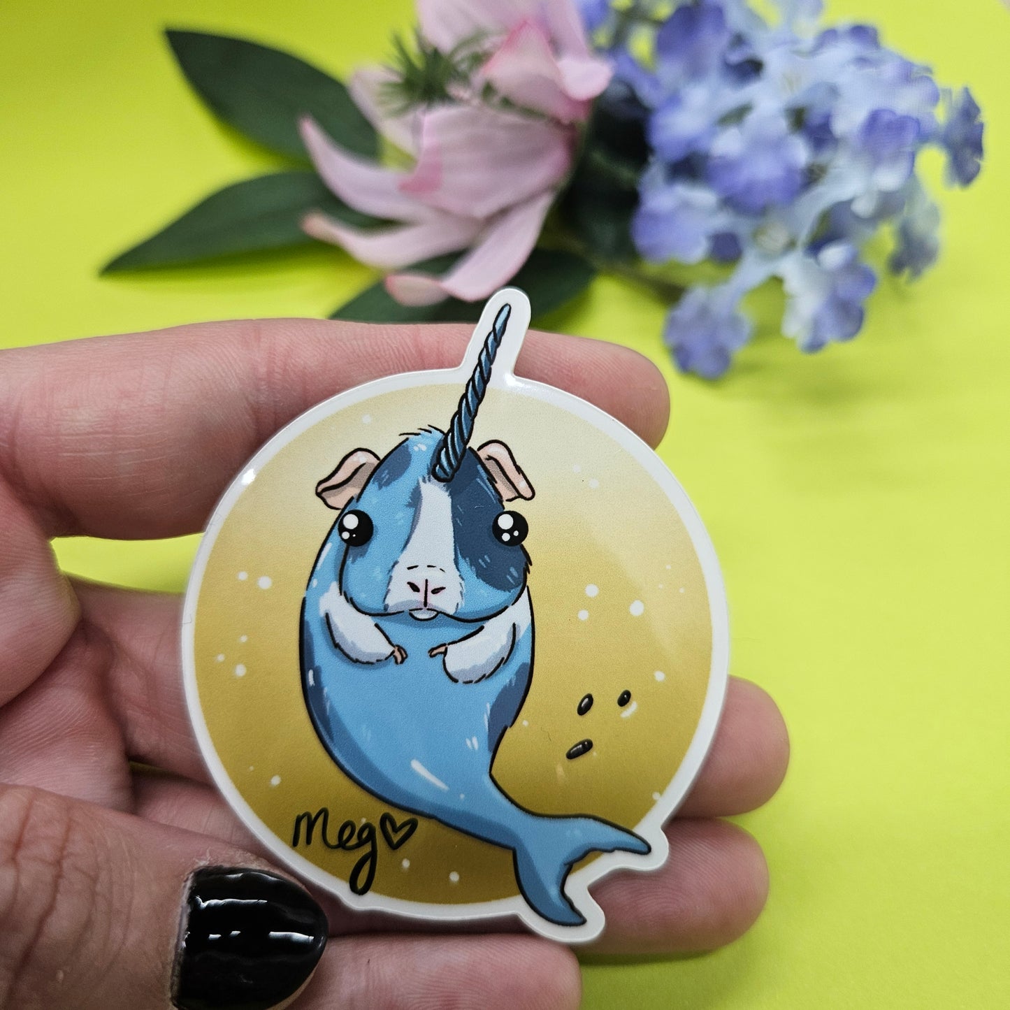 Guineawhal Sticker (guinea pig + gnarwhal)