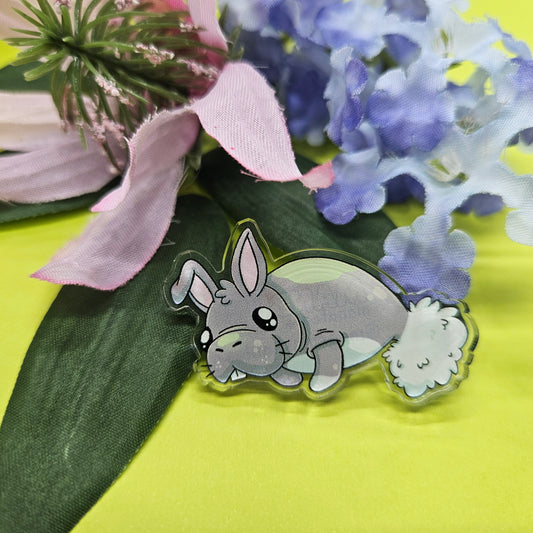 ManBun Acrylic Pin (manatee + bunny)