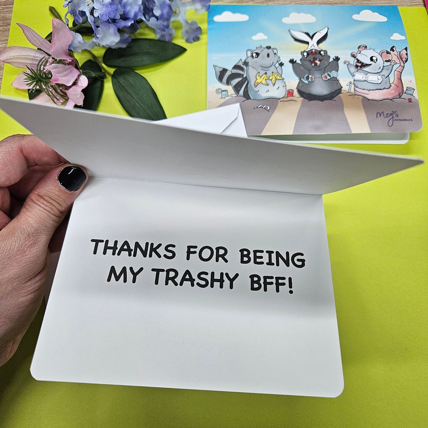 "Thanks For Being My Trashy BFF" Greeting Card