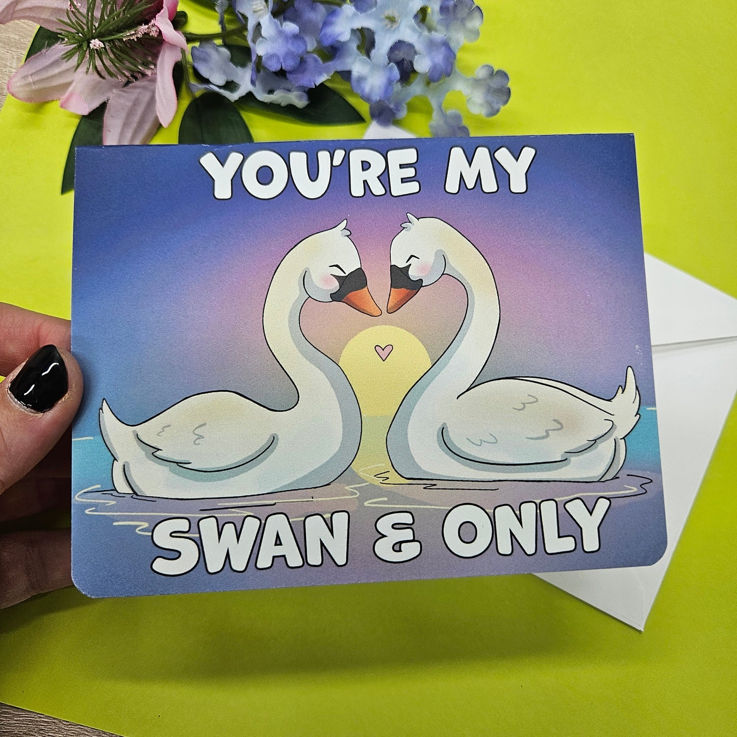 "You're My Swan And Only" Love Bird Greeting Card