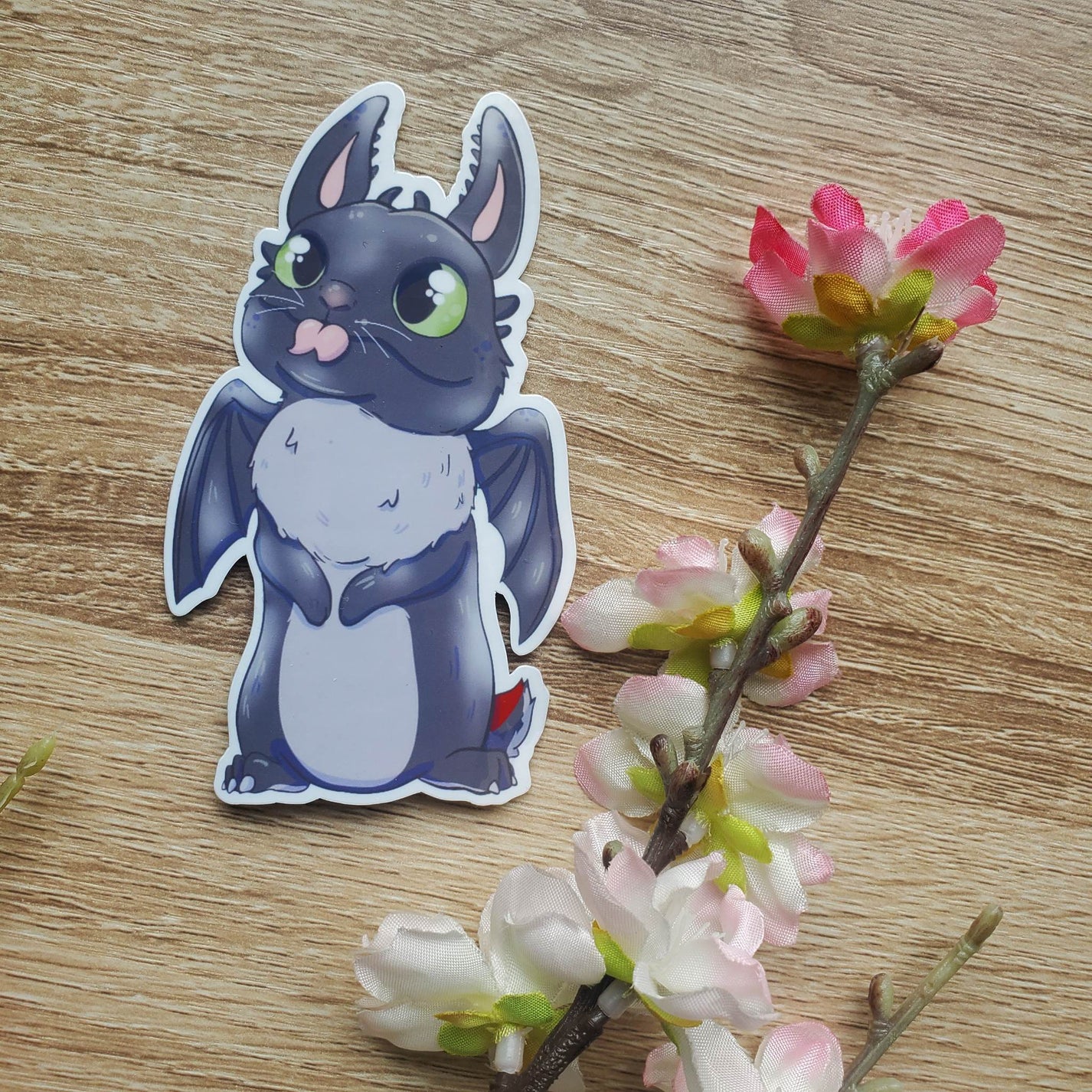 Floofless Sticker (rabbit + toothless 'how to train your dragon') – Meg ...