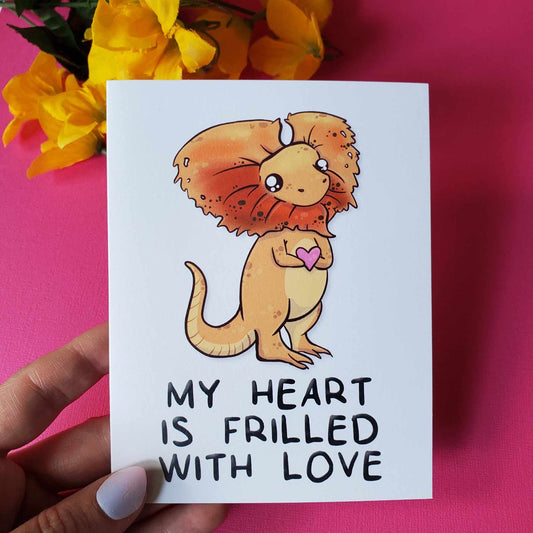 "My Heart is Frilled With Love" Greeting Card