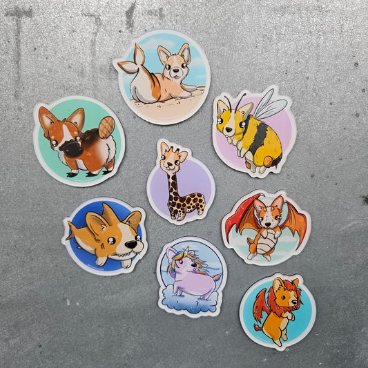 Corgi Acrylic Magnet Pack (8 magnets)