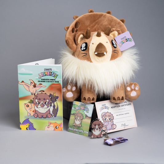 Tricatatops Bundle: Plushie, Pin, Keychain & Coloring Book