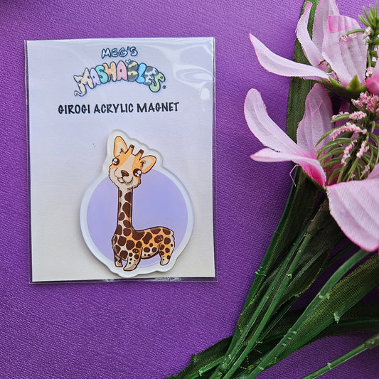 Girogi Acrylic Magnet (giraffe + corgi)