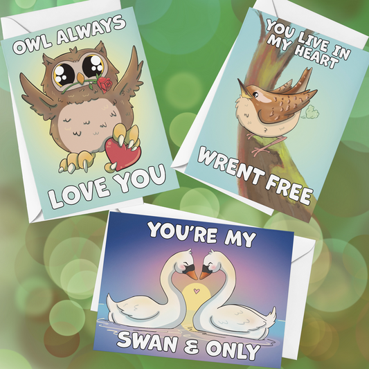 Love Bird Greeting Card 3-Pack