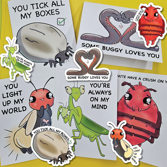 Love Bug Card & Sticker Pack Bundle