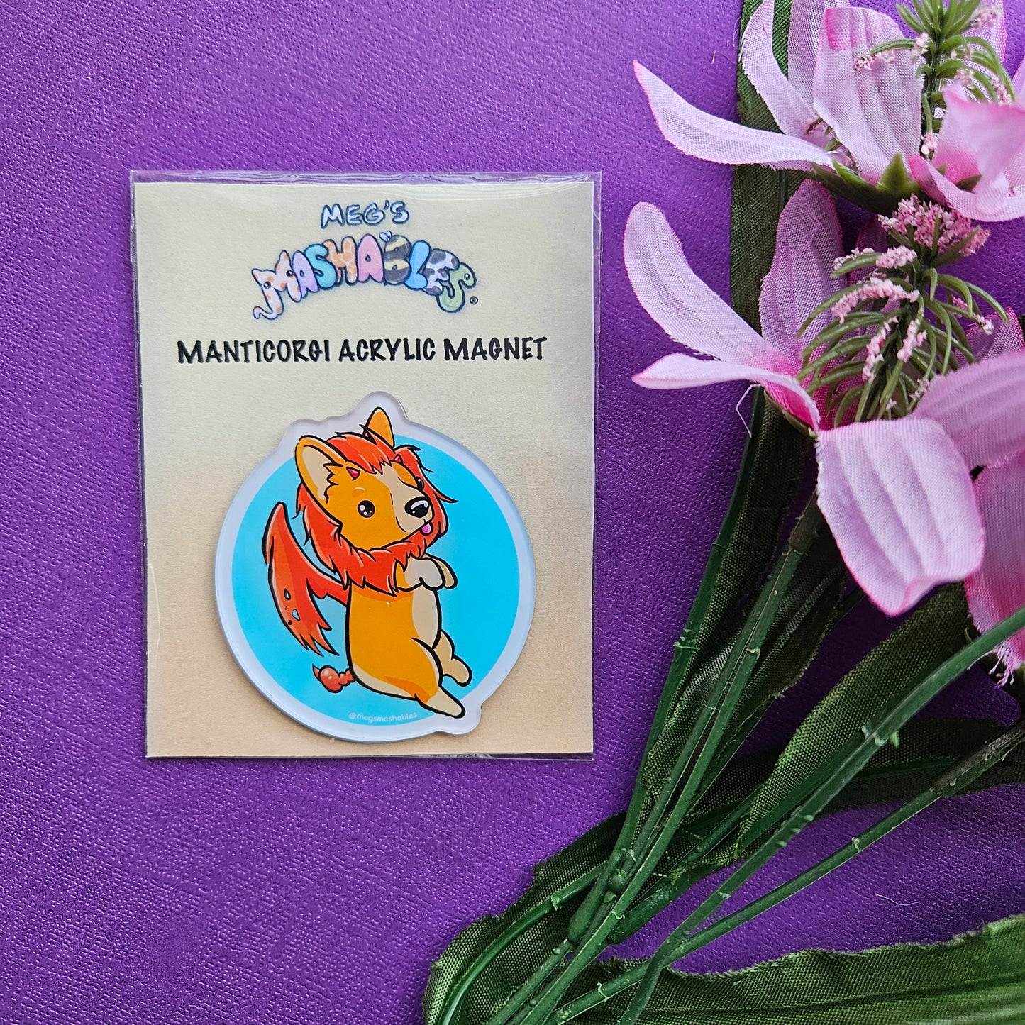 Manticorgi Acrylic Magnet (manticore + corgi)