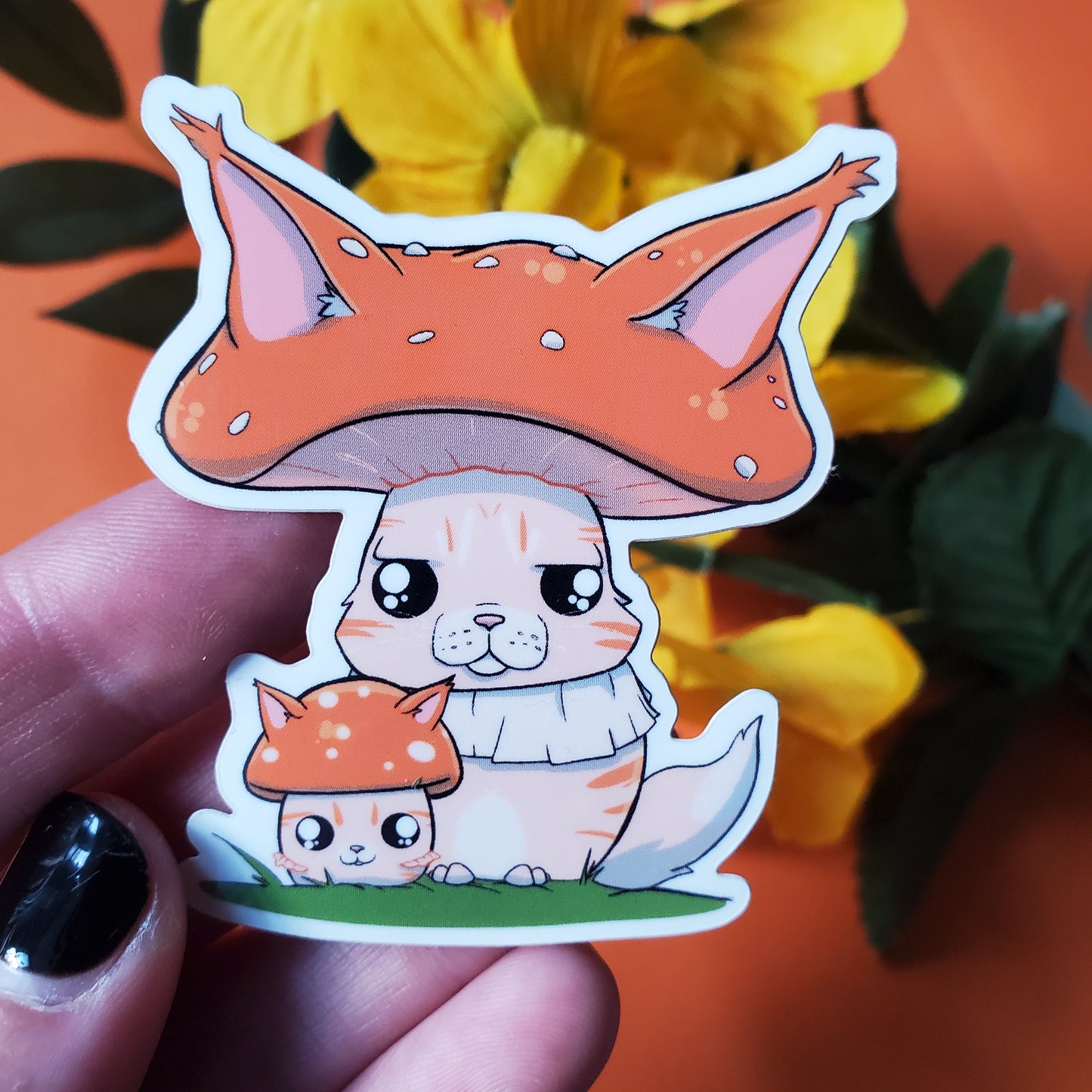 Meowshroom Sticker (cat + mushroom)