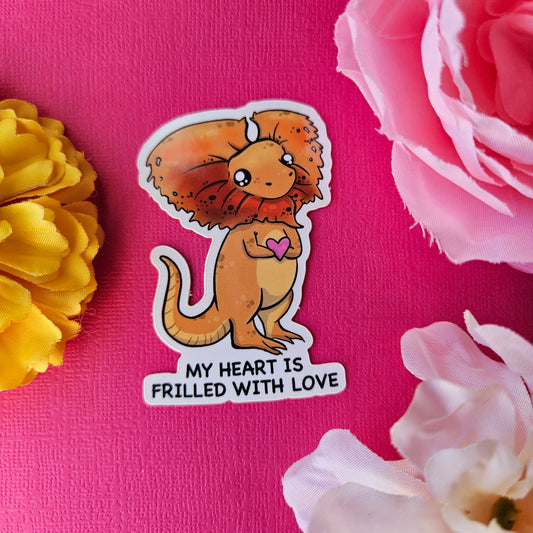 My Heart is Frilled with Love Sticker