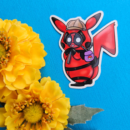 Pikapool Sticker (pikachu + deadpool)