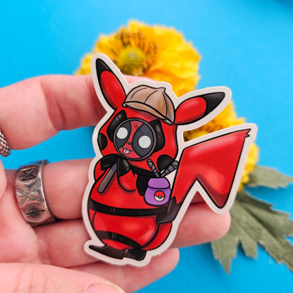 Pikapool Sticker (pikachu + deadpool)