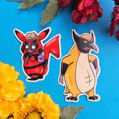 Pikapool Sticker (pikachu + deadpool)