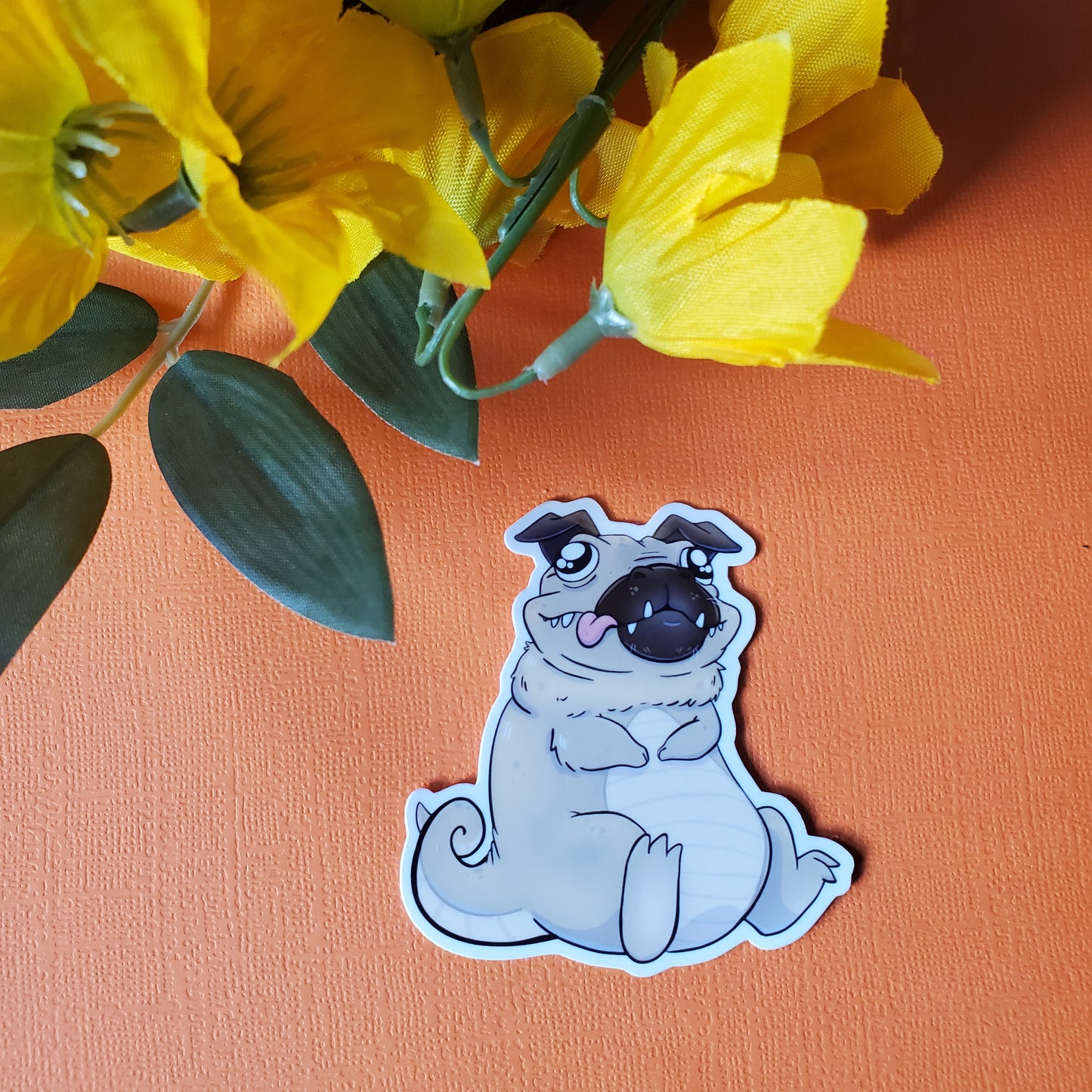 Pugodile Sticker (pug + crocodile)