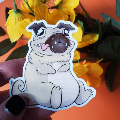 Pugodile Sticker (pug + crocodile)