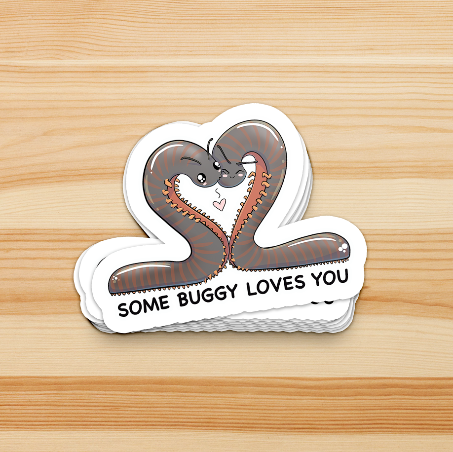 "Some Buggy Loves You" Love Bug Sticker