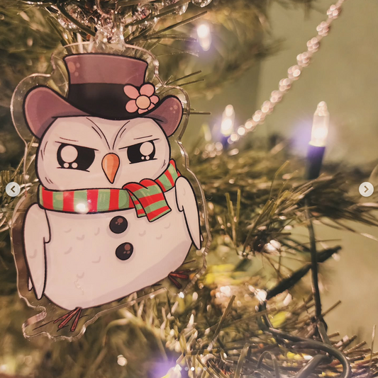 Snowl Ornament/Keychain (owl + snowpal)