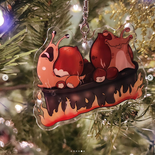 Chestsnails Ornament/Keychain (snails + cherstnuts)