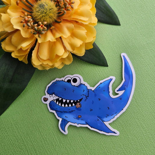 Shookie Monster Sticker (shark + cookie monster)