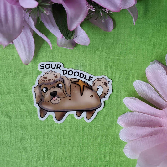 Sour Doodle Sticker (goldendoodle + sourdough bread)