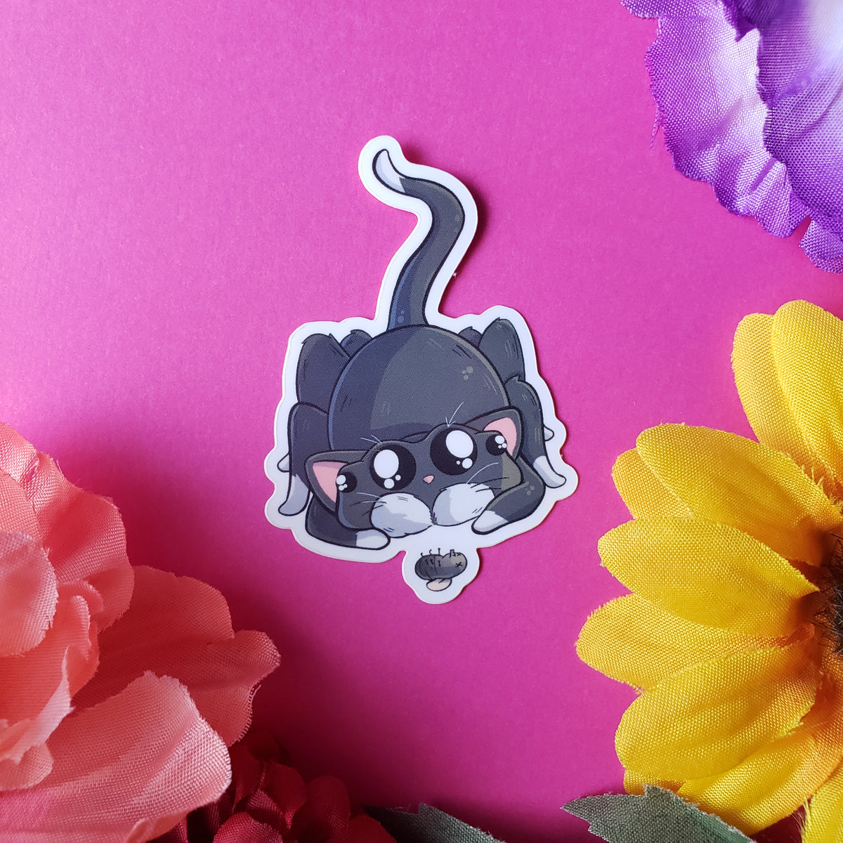 Spitty Sticker (spider + cat) – Meg's Mashables