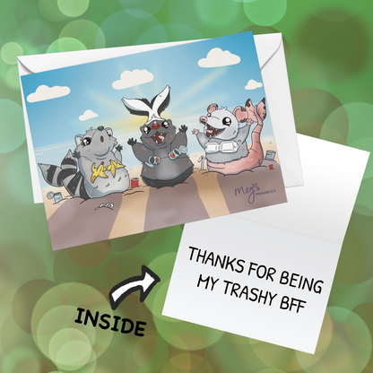 "Thanks For Being My Trashy BFF" Greeting Card