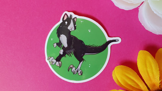 Velocicatpurr Sticker (cat + velociraptor)