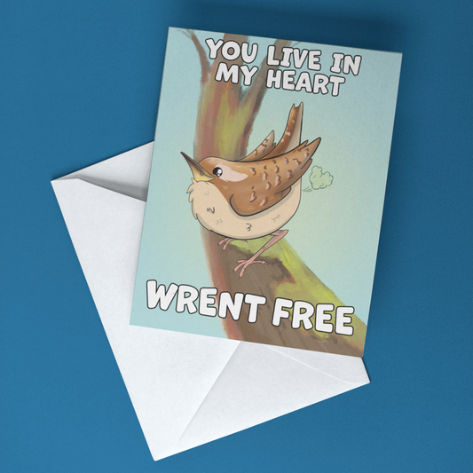 "You Live In My Heart Wrent Free" Love Bird Greeting Card